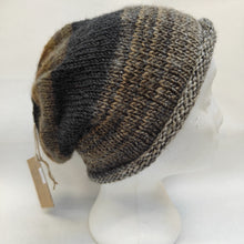 Load image into Gallery viewer, Hand knitted Tri Colour slouch hat #113 - Loris Abercrombie