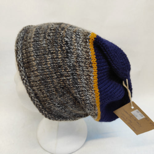 Hand knitted Tri Colour slouch hat #115 - Loris Abercrombie