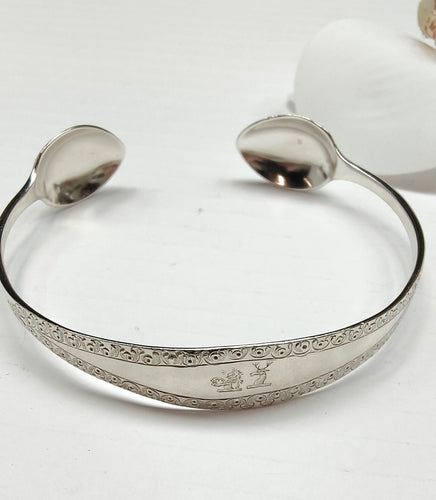 Antique Sterling Silver Sugar Tongs Cuff Bracelet - 1881 - Silver Rose Jewellery
