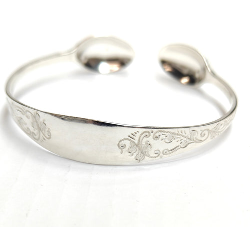Antique Sterling Silver Sugar Tongs Cuff Bracelet - 1913 - Silver Rose Jewellery