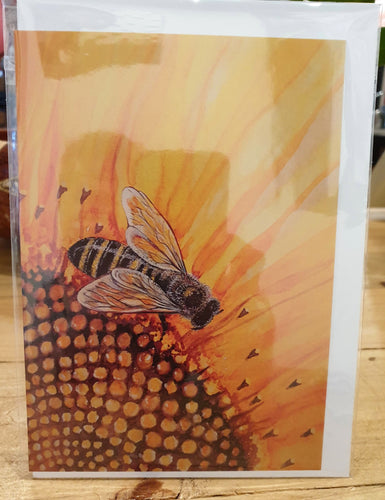 Greeting Card - Bee on Sunflower-Homewares-Atelier Crafers 