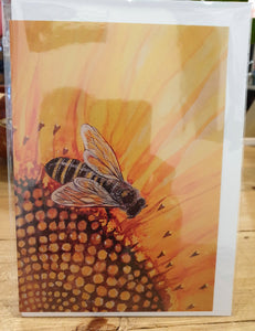 Greeting Card - Bee on Sunflower-Homewares-Atelier Crafers 