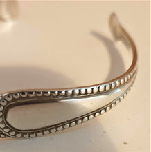 Load image into Gallery viewer, Bead detail of antique silver cuff