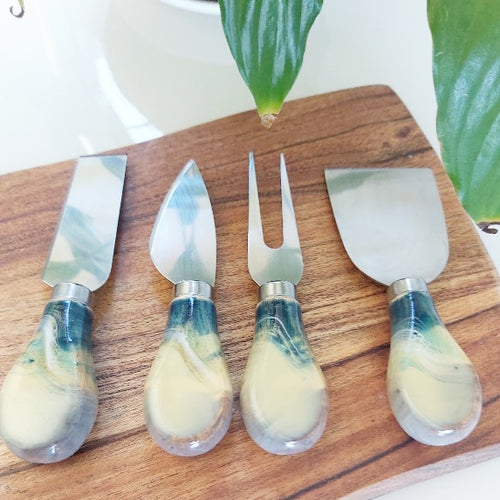 Cheese Knife set -Resin Art Handles -  Belong Design