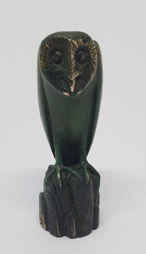 Owl with Lizard - bronze miniature by Silvio Apponyi-Art Gallery-Atelier Crafers 