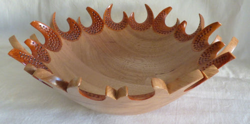 Sculptured Rim- wooden bowl- by Henry Pamula