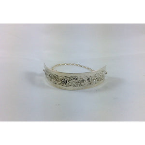 sterling silver floral etched bracelet.