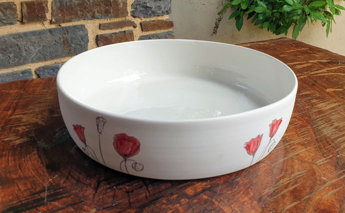 Poppy Bowl - Large - porcelain by Just Jane Ceramics