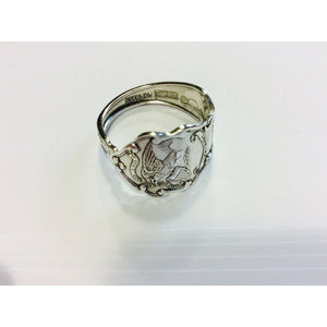 Vintage Sterling Silver Illinois Souvenir Spoon Ring - size Z++-Jewellery-Atelier Crafers 