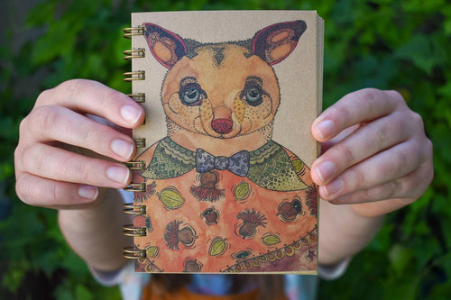 'Brushtail Possum' 100 page A6 Notebook with kraft paper-Stationery-Atelier Crafers 