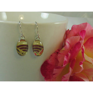 Brown and Gold Chiyogami Earrings.