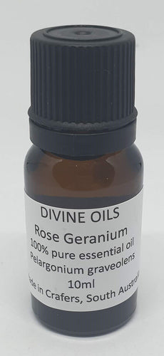 Rose Geranium 100% Essential Oil 10ml - Divine Oils-Bath & Body-Atelier Crafers 