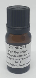 Rose Geranium 100% Essential Oil 10ml - Divine Oils-Bath & Body-Atelier Crafers 