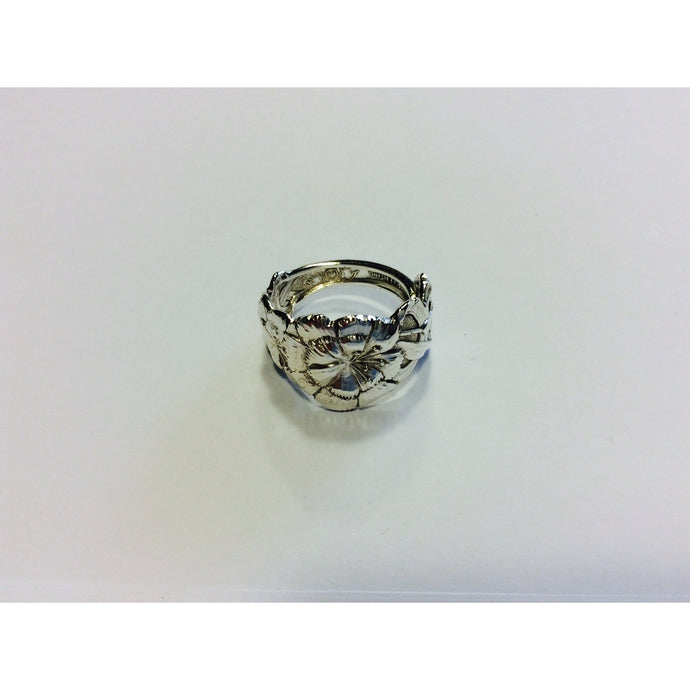 Vintage Sterling Silver Floral Spoon Ring (1915-1930) - size P-Jewellery-Atelier Crafers 