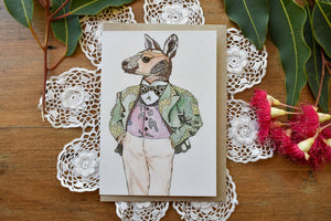 Greeting Card - Kangaroo - Zinia King