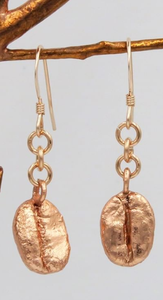 Copper Coffee Bean Earrings