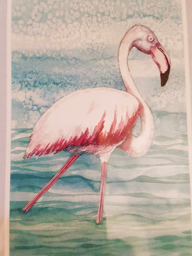 Greeting Card - The Greater Flamingo full body - Paula Schetters-Stationery-Atelier Crafers 