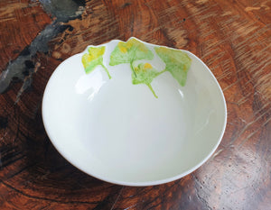Ginkgo bowl - small - porcelain by Just Jane Ceramics