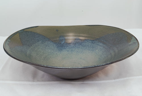 Large Sea Green Pottery Bowl - Indigo Clay