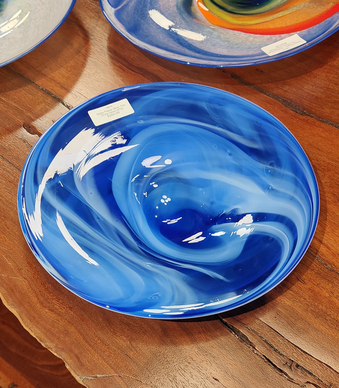 Glass Platter Blue -Tim Shaw Glass Artist