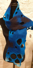 Load image into Gallery viewer, Hand Felted Blue Wool Scarf - Ania Herburt-Fashion and Accessories-Atelier Crafers 