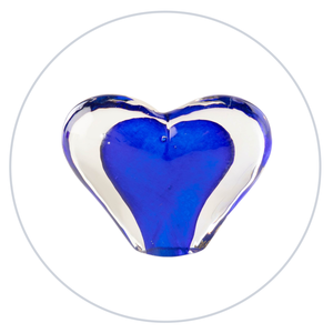 Large Glass Heart -Bristol Blue - Tim Shaw Glass Artist