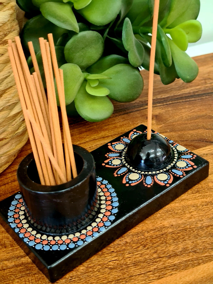 Blue and Brown Incense Tray