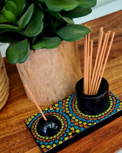 Sienna and Blue Incense Tray