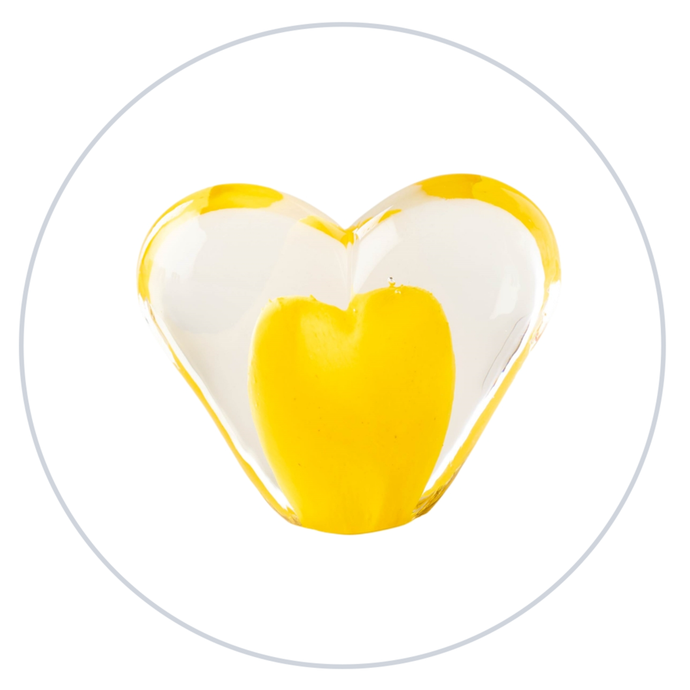 Glass Heart - Canary Yellow - Tim Shaw Glass Artist