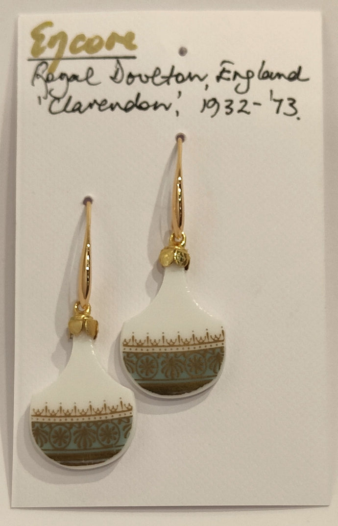 Upcycled Vintage Porcelain Earrings -  Royal Doulton - Dianne Averis