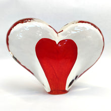 Load image into Gallery viewer, Large Glass Heart -Classic Red - Tim Shaw Glass Artist