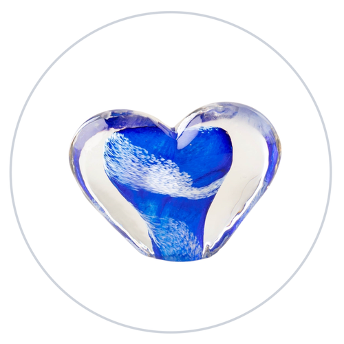 Glass Heart -Coastal Blue - Tim Shaw Glass Artist