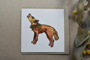 Dingo Howling Christmas Card