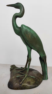 Egret with 2 Fish & Reeds  7/50 - Bronze Sculpture - Silvio Apponyi
