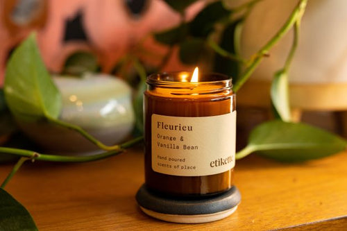 Fleurieu in Orange & Vanilla Bean ~ Soy Candles - Etikette