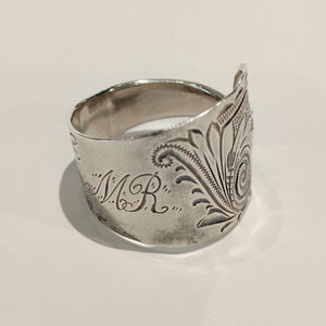 Art Nouveau spoon ring - size P