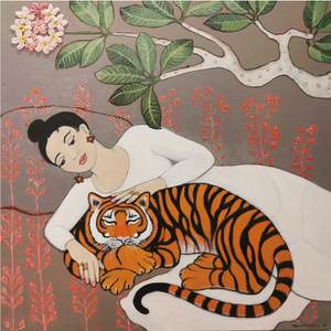 Frangi and the Tiger - Acrylic on Canvas - Bronwen Roodenrys - Mills
