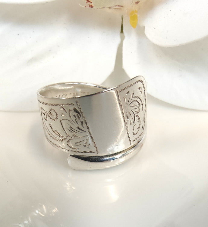 Vintage German Sterling Silver Spiral Spoon Ring