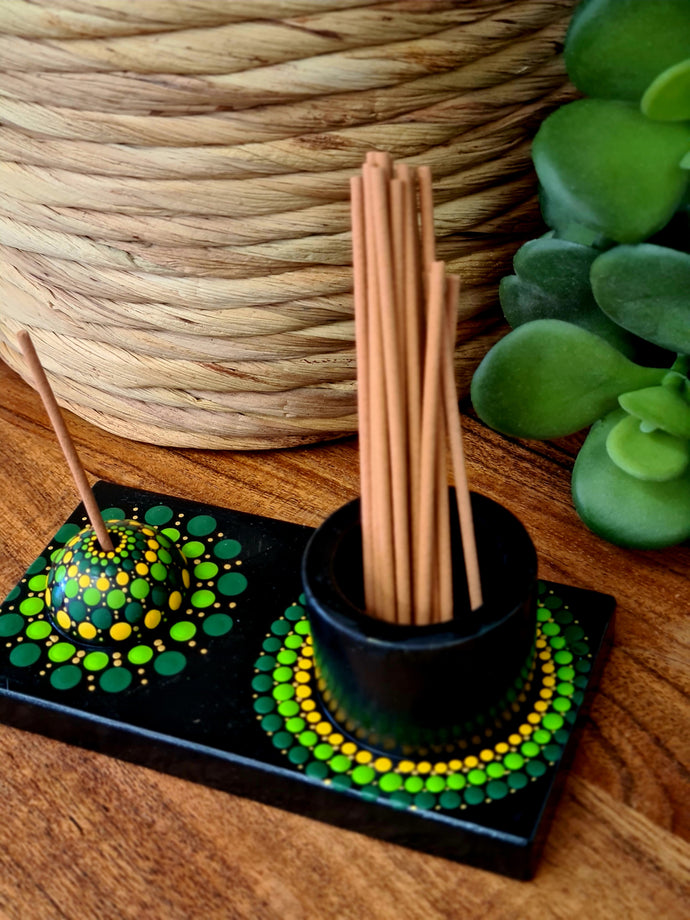 Green and Yellow Incense Tray