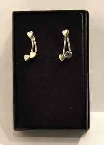 Sterling Silver Heart Ear jacket earrings