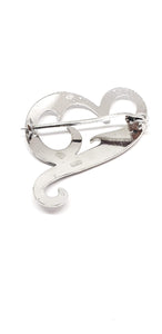 Vintage Heart Swirl Brooch