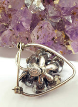 Load image into Gallery viewer, Vintage Sterling Silver Jewelart Heart and Flowers Brooch