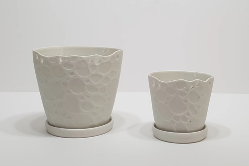 Large Hole Planter - porcelain by Just Jane Ceramics