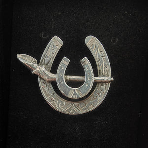 Antique Horseshoe Brooch - 1892 - Sterling Silver