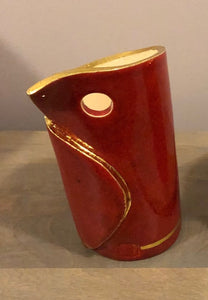 Red Hand built Quirky Vase - Rodney Kirk