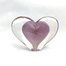 Load image into Gallery viewer, Large Glass Heart -Lavender- Tim Shaw Glass Artist