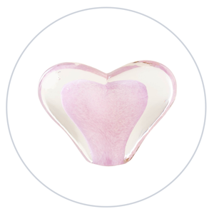 Glass Heart -Lilac - Tim Shaw Glass Artist
