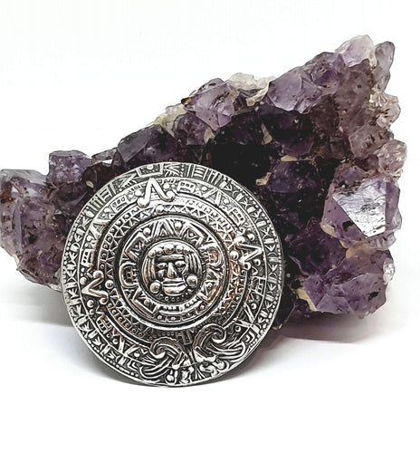 Vintage Aztec Calendar Brooch - Taxco 980