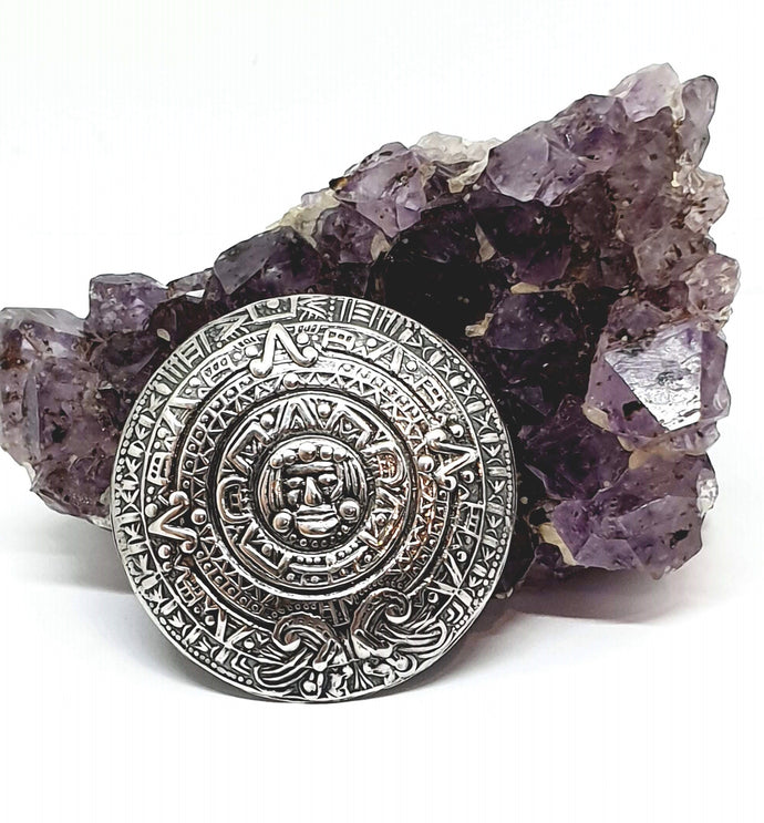 Vintage Aztec Calendar Brooch - Taxco 980