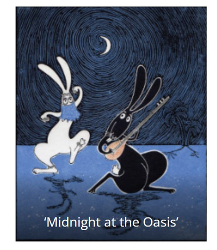 Greeting Card - Midnight at the Oasis